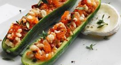 Toast de concombre aux rillettes de saumon 