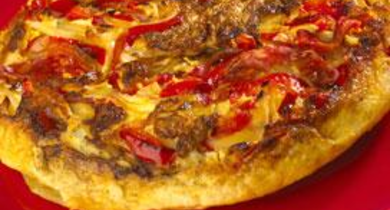 Tortilla d'oignons et chorizo