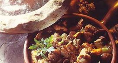 Toupinade de veau aux châtaignes et aux champignons