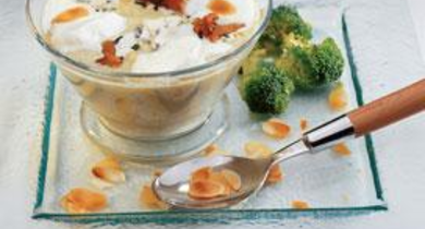 Velouté de brocolis et fourme d'Ambert