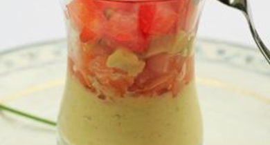 Verrines de poivron rouge et Salakis