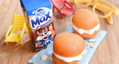 Macarons d'abricots et Lactel Max au chocolat