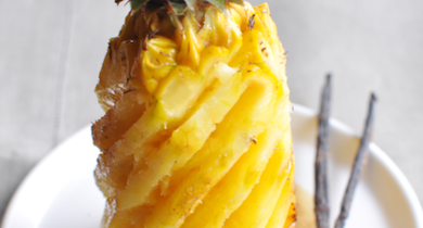 Ananas rôti au beurre vanillé