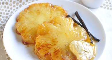Ananas rôti et vanillé