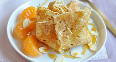 Aumonières de crêpe aux clémentines