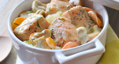 Blanquette de saumon au Roquefort