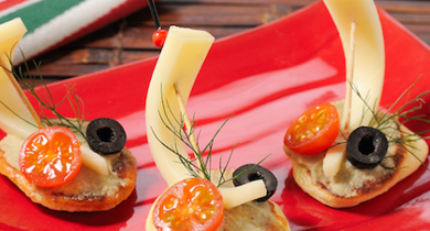 Blinis au caviar d’Aubergines, Anchois et Ossau-Iraty Istara