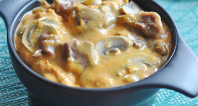 Boeuf strogonoff, crème au paprika doux