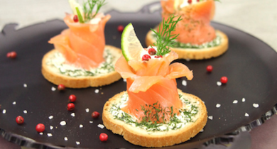 Bouchées de saumon farci au Rondelé
