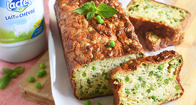 Cake chèvre petits pois menthe