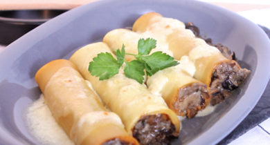 Cannellonis aux cèpes