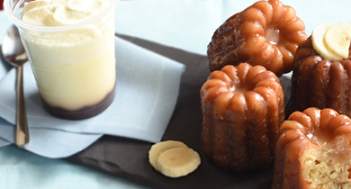 Petits cannelés à la banane et son Viennois Dessert Banana Split