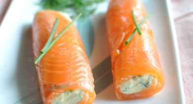 Cannelonis de saumon fumé à la faisselle