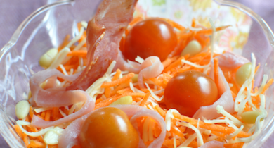 Carottes du Chef aux 3 fromages et chips de jambon cru