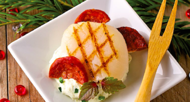 Saint-Jacques au chorizo et Rondelé Ail & Fines Herbes