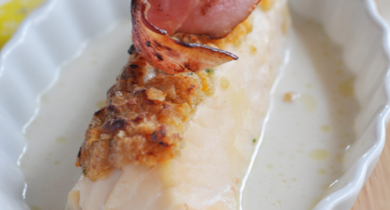 Cabillaud en croûte de beurre miellé