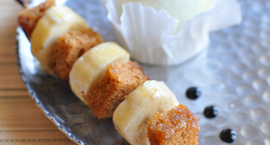 Chaud-froid de bananes au pain d'épices