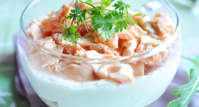 Cheesecake miellé au saumon