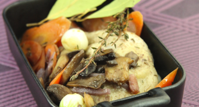 Cocotte de poulet au vin