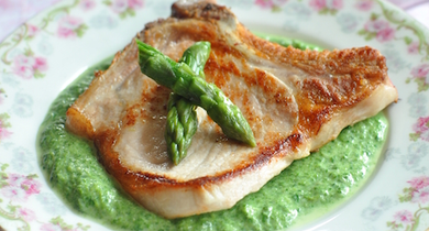 Veau à la crème d'asperge