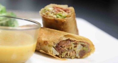 Croustillants de foie gras aux 5 épices, sauce aux agrumes Président 