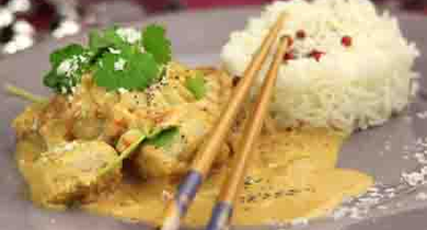 Curry de lotte au lait de coco Président