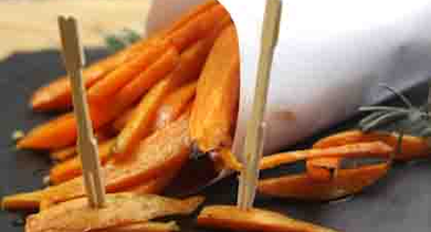 Frites de patates douces au beurre muscade