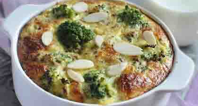 Flan aux brocolis et aux amandes