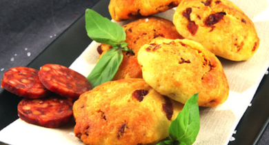 Cookies salés aux tomates séchées et au chorizo