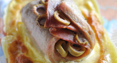 Cordon bleu en gratin aux olives vertes