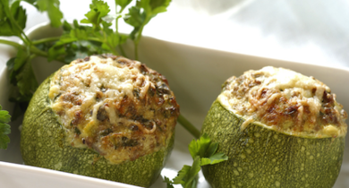 Courgettes farcies aux 3 fromages