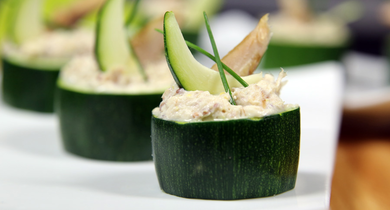 Courgettes farcies aux rillettes de maquereaux