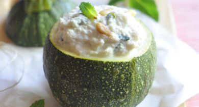 Courgettes rondes farcies à la ricotta