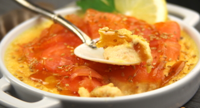 Crème brulée au saumon