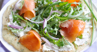 Crêpes au saumon et fines herbes