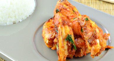 Crevettes sautées minute.