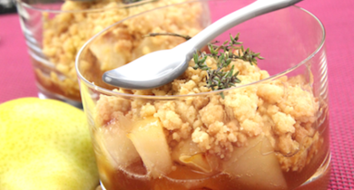 Crumble aux poires caramélisées