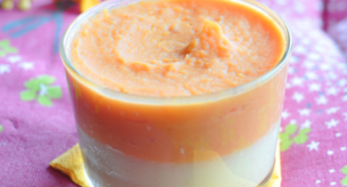 Duo de purées bicolores (pomme de terre et potimarron)