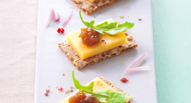 Emmental Grand Affiné Président et confit d’échalotes