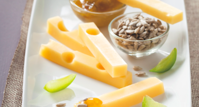 Emmental Grand Affiné et confiture de Reine-Claude