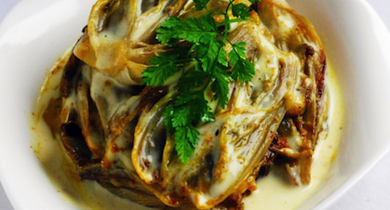 Endives braisées à la Crème Bridélice et au curry