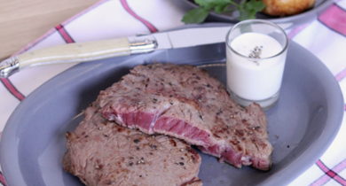 Entrecôtes de Salers et son moelleux de pommes de terre