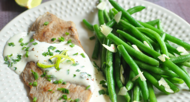 Escalopes de dinde à la crème citron ciboulette 
