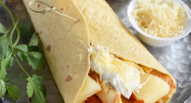 Fajitas poulet poivrons et ananas