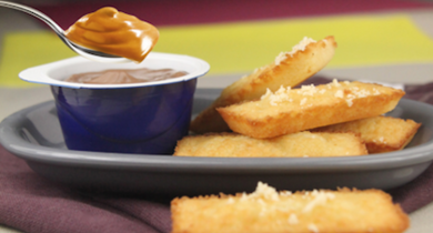 Financiers aux amandes et Velours de crème La Laitière