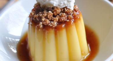 Flanby en crumble de spéculoos