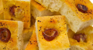 Focaccia au jambon de Bayonne et au Comté