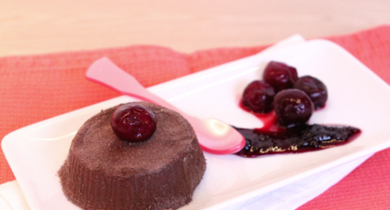 Fondant au chocolat et griottes