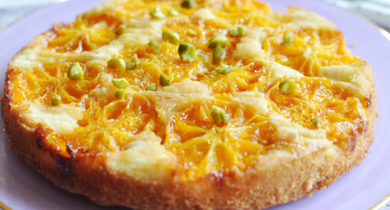 Gâteau renversé Président aux clémentines et aux pistaches