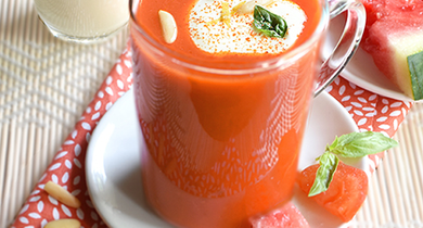 Gaspacho tomates pastèque et citron